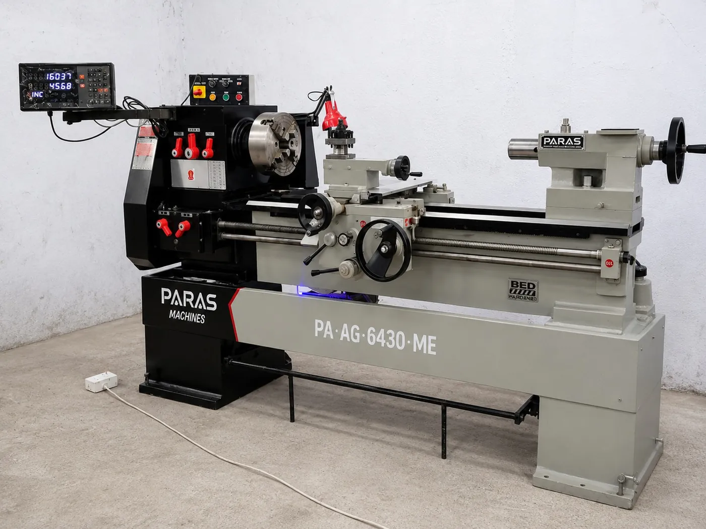 Completed custom heavy-duty lathe supplied for a real customer project